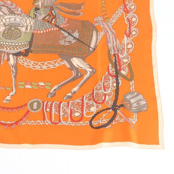 HERMES Orange Silk Scarf - Picture 5 of 8